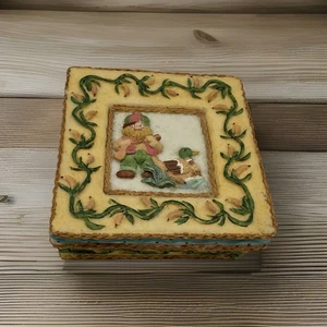Super Cute Vintage Resin Hunter vs Duck Mini Tic Tac Toe Game In Decorative Box - Picture 1 of 17