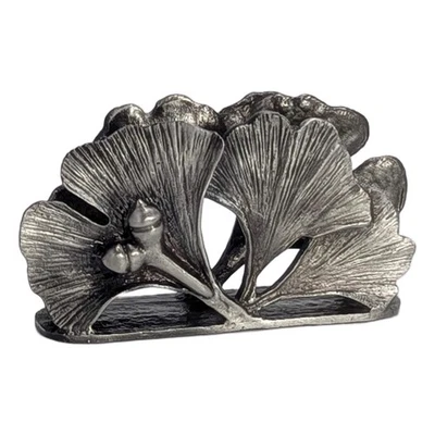 FUNCTIONAL ART DESIGNS BY HUGO DE SÁNCHEZ Ginkgo Pewter Business Card Holder OfficeDecor Inspired by Nature