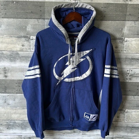 MAJESTIC NHL TAMPA BAY LIGHTING FULL ZIP SWEATSHIRT BLUE MENS LARGE Cover