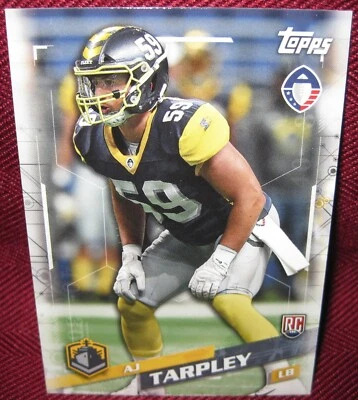 2019 TOPPS AAF #18 AJ TARPLEY RC - Image 1 of 2