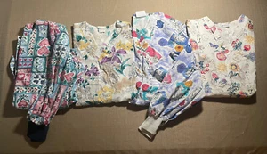 VINTAGE Womens M 4 Pack Lot Scrub Tops Landau Barco Scrub Star Long Short Sleeve - Picture 1 of 9