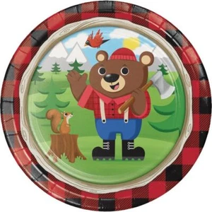 Lum-Bear-Jack 9-inch Plates Paper 8 Per Pack Birthday Party Tableware - Picture 1 of 1