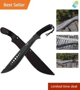 Black Stainless Steel 21-Inch Machete with Secure Grip & Versatile Sheath - Picture 1 of 7
