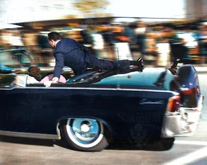 John F Kennedy assassination Dallas Trade Mart Clint Hill 8x10 Photo Colorized - Picture 1 of 2