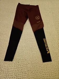 VIRUS EAU21 Maroon/Black Compression Pants Tights Drawstring Size Small - Picture 1 of 7