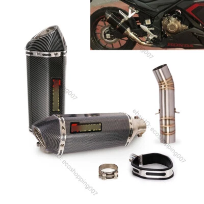Silenciadores de 51 mm tubo de enlace de escape medio para Honda CBR500R CB500F CB500X 2017-2025 Foto 1 de 4