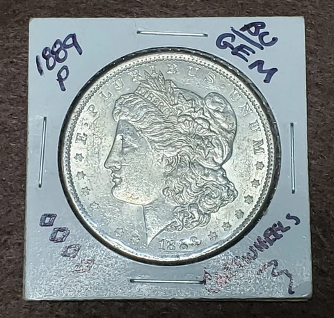 1889 P MORGAN SILVER DOLLAR - Uncirculated-90% Silver Cover