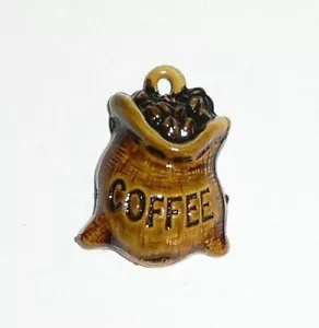 Kaffeebohnen Tasche Metall Anhänger - Metall Charm für Armband 1/2"x3/4" Kaffeebeutel - Bild 1 von 5