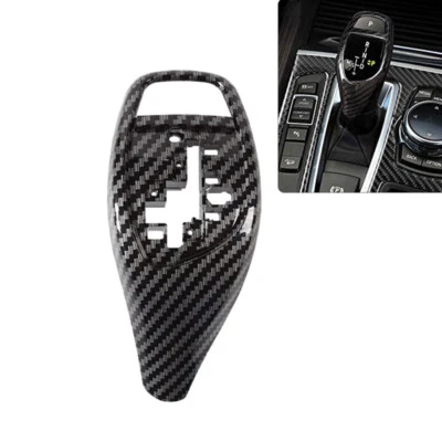 Ajuste para BMW X6 F16 2015-2019 aspecto de fibra de carbono perilla de cambio de marchas palanca cubierta embellecedor Foto 1 de 4