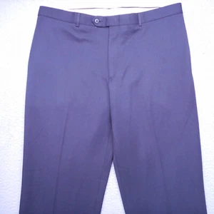 Berle Pants Mens 40R Black Flat Front Dress Slacks Trousers Microfiber Easy Care - Picture 1 of 12