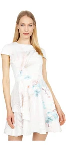 TED BAKER Olivi Serendipity floral print fit&flare full skirt dress wedding 2 10 - Picture 1 of 12