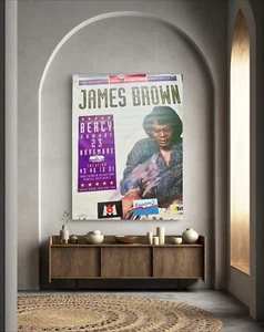 ULTRA RARE HUGE!!! JAMES BROWN PARIS 1991 CONCERT PROMO POSTER 62x47 - Picture 1 of 8