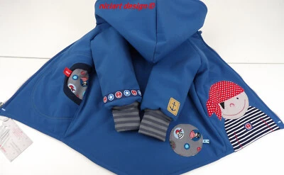niciart design ♥SOFTSHELLJACKE PIRATEN♥H/WINTER SOFTSHELL JACKE gefüttert♥ - Bild 1 von 4