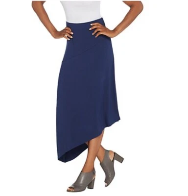 Falda midi lisa colección Lisa Rinna azul marino XXS A309276 Foto 1 de 3