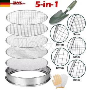 5in1 30cm Siebmeister Gartensieb, 5 Austauschbare Siebeinsätze Ø 3,6,8,10,12mm - Bild 1 von 15