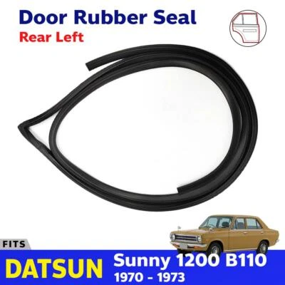 Rear Left Weatherstrip Door Rubber Seal Fits Datsun B110 1200 4D Sedan 1970-73 Foto 1 de 4
