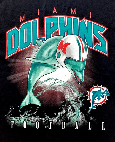 Team Apparel * Miami Dolphins Mens Graphic T-Shirt * L Black Blue Orange NEW Cover