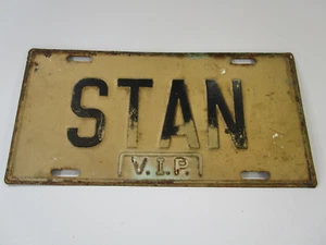 Etiqueta de matrícula de automóvil STAN DE COLECCIÓN NOMBRE PERSONALIZADO VIP acero en relieve automático - Imagen 1 de 2