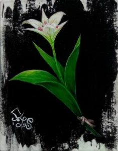 ORIGINAL OIL PAINTING. "Cecilia" acrylic. flower. 5Х4 Zlata Shurganov - Picture 1 of 4