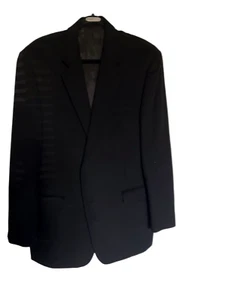 Blazer deportivo Chaps para hombre negro lana/seda/cachemira de dos botones totalmente forrado 44 L - Imagen 1 de 8