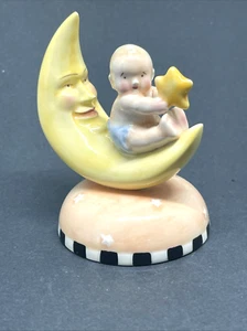 Rare Mary Engelbreit designed by Charpente 1994 Me Ink Figurine Baby on Moon - Picture 1 of 10