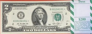 10-EA STAR NOTES $2 LOW SERIAL # (VERY RARE) “B” New York 2013 GEM Uncirculated - Picture 1 of 9