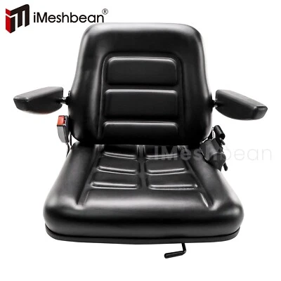 Asiento universal para carretilla elevadora tractor excavadora respaldo ajustable reposabrazos cinturón de seguridad Foto 1 de 4