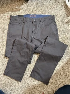 Neu mit Etikett Copper & Oak 36 x 32 vorne flach Chinohose für Herren grau Schatten schmal gerade - Bild 1 von 5