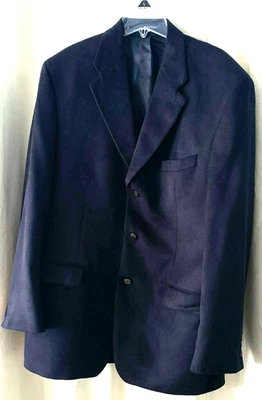 Blazer masculino Chaps Ralph Lauren 42L preto 100% poliéster bolsos de microfibra - Imagem 1 de 4