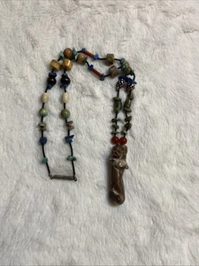Vintage Southwestern Stone Bead Necklace With Pendant 24” - Picture 1 of 5