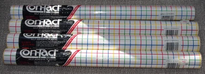 Papel de contacto vintage de los 80 cuadrados Rubbermaid pelar y pegar rejilla arco iris 4 nuevo en stock Foto 1 de 4