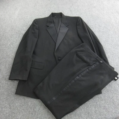 Traje de Esmoquin Givenchy De Colección Para Hombres Negro Pico Solapa Formal Dos Piezas A Cuadros Foto 1 de 4