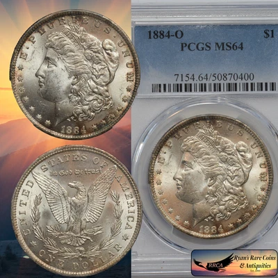 1884 O Morgan Silver Dollar PCGS MS64, Gem Uncirculated, Some Toning, C8283 - Image 1 of 4