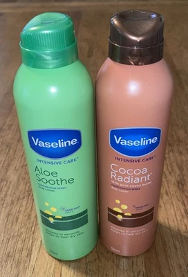 Spray radiante de cacao + spray calmante de aloe variedad paquete de 2 - no graso, NUEVO Foto 1 de 2
