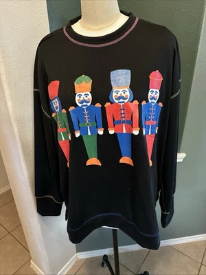 Mujer Colorido Brillante Cascanueces Navidad Vacaciones Negro Sudadera 2XL XXL Foto 1 de 4