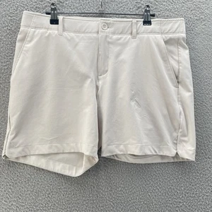 Under Armour Shorts Women 12 Beige Neutral Stretch Performance Heat Gear Outdoor - Picture 1 of 16