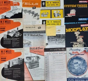 Wells & Sons Co. MI Band Saw Brochure Lot Industrial Machinery Metal Working Vtg - Picture 1 of 4