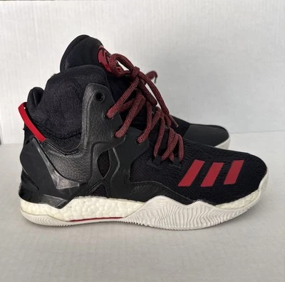 Adidas D Rose 7 Boost Primeknit Black/Red Boys Size 6.5 Basketball Shoes - Image 1 of 4