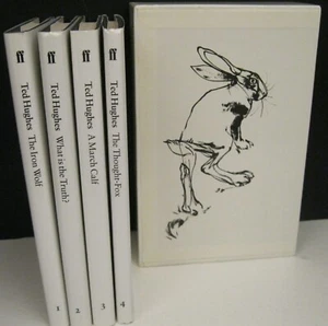 TED HUGHES COLLECTED ANIMAL POEMS BOXED SET OF 4 ILLUSTRATION BY LISA FLATHER - Picture 1 of 14