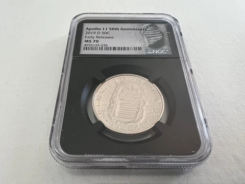 2019-D APOLLO 11 50TH ANNIVERSARY HALF DOLLAR EARLY RELEASE NGC MS70 "TOP POP" Cover