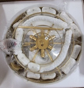 TOCHIC Gold Chandelier French Empire Modern Crystal Chandelier, 24" W x 24.5" H - Picture 1 of 8