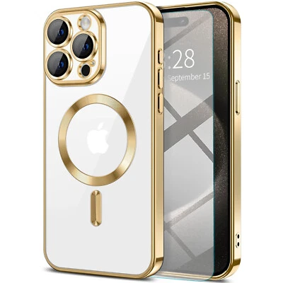 For iPhone 15 Pro Max 14 13 12 11 Plus Mini Case Phone Cover Mag +Tempered Glass - Image 1 of 4
