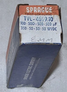 SPRAGUE TWIST-LOK TVL-4699.10 100-500-500-500 uF 350-50-50 WVDC KONDENSATOR NEU - Bild 1 von 1