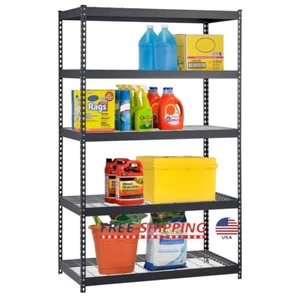 Heavy Duty Adjustable Steel Shelving Unit 5 Shelf Freestanding 1000lb Capacity - Picture 1 of 6