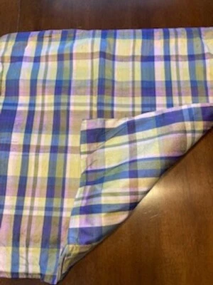 Blue, lavender, green, gold 16x16 silk plaid knife edge decorative pillow cover - Imagem 1 de 4