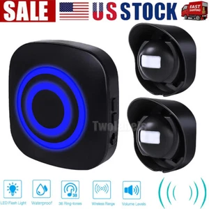 656ft Wireless Driveway Alarm Motion Sensor Alarm Indoor Outdoor H2C8 Waterproof - Picture 1 of 12