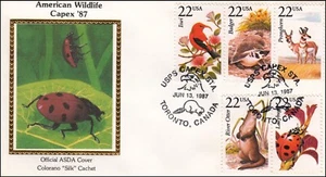 Ladybird Vida Silvestre Animales Capex 87 Estampilla Show Toronto Canadá Colorado Seda 1987 - Imagen 1 de 1