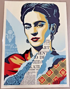 Shepard Fairey Obey Gigante DONNA CHE SCONFISSE IL DOLORE Frida Kahlo Poster Firmato 550 - Foto 1 di 1