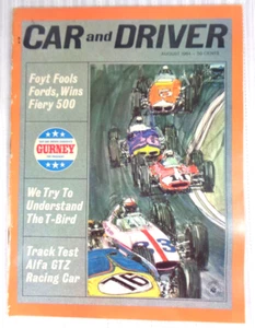 Car and Driver Magazine August 1964 AJ Foyt Indy 500 Alfa Romeo GTZ Pebbel Beach - Foto 1 di 4