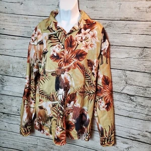 Mens Joy Corner Long Sleeve Cow Hawiian Shirt Size 3XL - Picture 1 of 10